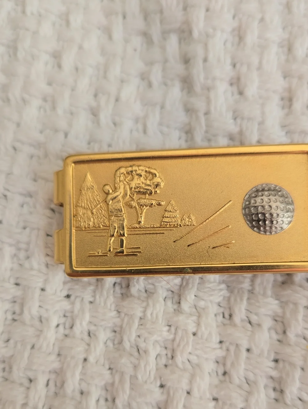 Gold Golf-Themed Money Clip - Men Accessories